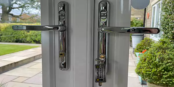 nickel security door handle