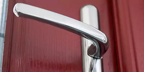 nickel security door handle